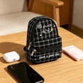 thumbnail image 5 of Cute Plaid Mini Backpack Coin Purse for Women, Small Zipper Wallet Keychain Pouch, Lightweight Aesthetic Cosmetic Organizer Bag for Makeup Keys Cards Data Cables Everyday Decoration Travel, 5 of 7
