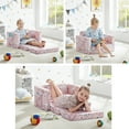 thumbnail image 2 of Iwicker 2-in-1 Convertible Sofa to Lounger Flip Open Soft Kids Couch/Sleeper for Gift, Pink Unicorn, 2 of 6