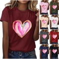 thumbnail image 1 of RKSTN Valentines Gift Valentine Shirts for Women Oversized Crewneck Valentine's Day Graphic Print Short Sleeve T Shirts Pullover Top Womens Casual Round Neck Plus Size Loose Comfy Summer Tee Shirts, 1 of 6