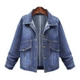 thumbnail image 3 of Vedolay Jean Jackets Jean Jackets for Women Fashion Casual Long Sleeve Button Down Denim Jacket,Blue XL, 3 of 5