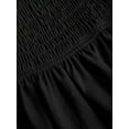 thumbnail image 3 of Women's Off-Shoulder Puff Sleeve Short Dress, Lace-Up Waist Asymmetric Hem Dress, 3 of 6