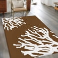 thumbnail image 3 of 3'x5' Area Rugs, Coral Brown Indoor Outdoor Area Rug for Living Room Bedroom, White Coastal Ocean Marine Nautical Beach Washable Bathroom Rugs Kitchen Floor Carpet Mats Home Decor Aesthetic, 3 of 8