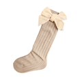 thumbnail image 1 of hirigin Toddler Girl Knee High Socks, Cute Ribbed Knit Stockings with Velvet Bow for Infants Kids, 1 of 1