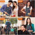 thumbnail image 7 of Pioneer Flower Floral Print Pattern Apron-Garden Aprons for Women with Pockets-Cotton Linen Waterproof Kitchen Cooking Gardening Aprons Adjustable for Kitchen,Cooking,BBQ and Salon 33x27 Inch, 7 of 7