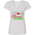 thumbnail image 3 of Inktastic Mama Claus with Christmas Santa Hat and Snowflakes Women's V-Neck T-Shirt, 3 of 5