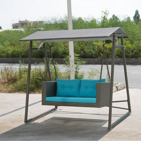 Fine Mod Imports Swing Loveseat Hanging Set, Brown