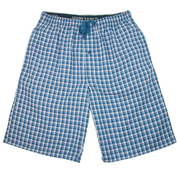 Hanes Cotton Madras Drawstring Sleep Pajama Shorts (Men's