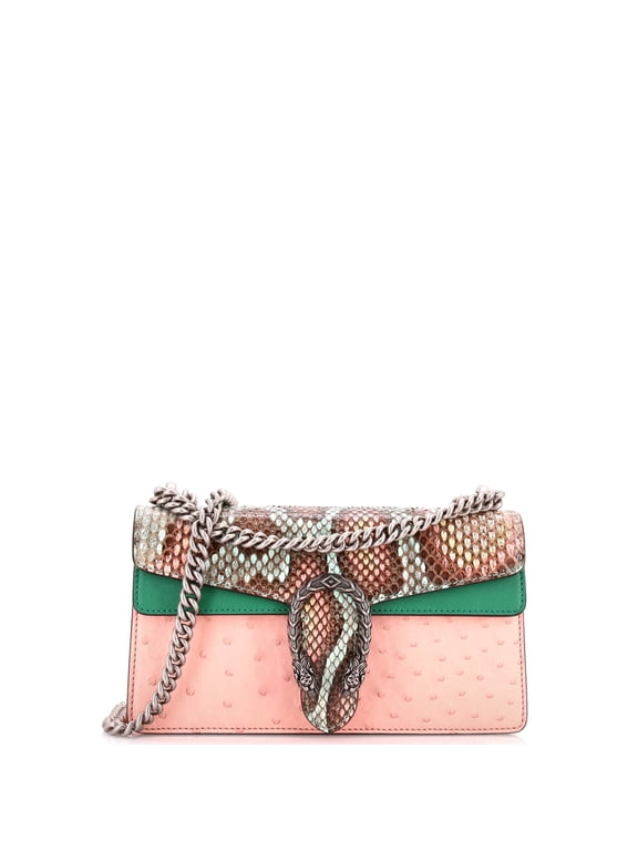 Pre-Owned Dionysus Bag Python with Ostrich and Leather Small By Rebag