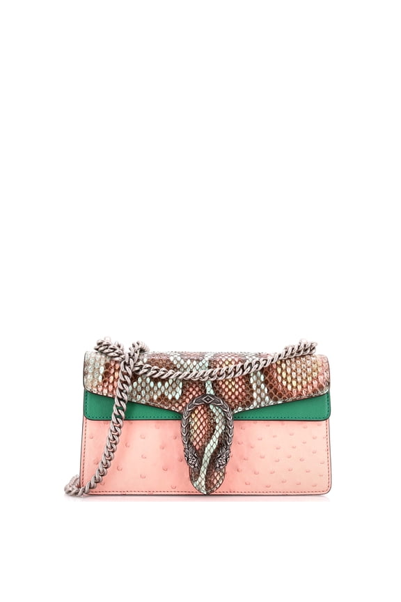 Pre-Owned Dionysus Bag Python with Ostrich and Leather Small By Rebag