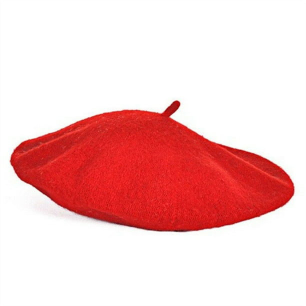 Boinas de pintor de color liso para mujer y para invierno, gorro cálido para mujer