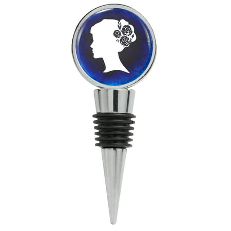 

Victorian Inspired Portrait of a Woman on Blue Wine Stopper