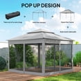 thumbnail image 4 of 11'x11' Pop Up Canopy 2-Tier Soft Top Gazebo w/ Mesh Netting, Light Grey, 4 of 10