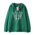 thumbnail image 2 of Sudadera con capucha oscura hip-hop gótica Harajuku Y2k con cremallera para hombres y mujeres, chaqueta deportiva informal Harajuku, 2 of 4