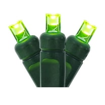Vickerman 100 Lime Wide Angle LED Light on Green Wire, 50' Christmas Single Mold Light Strand