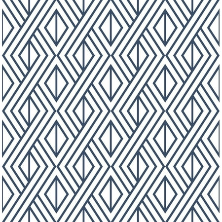 Diamond Toss Wallpaper - NextWall NW30106 Diamond GeometricNavy Blue Peel & Stick Wallpaper