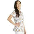 thumbnail image 4 of Tooniforms Scrubs Top For Women Shaped V-Neck Print TF772, 4 of 7