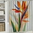 thumbnail image 6 of Orinice  Orange Plant Tropical Flower Decorative Shower Curtain, Flowers Bird of Paradise Bathroom Décor Polyester Fiber Waterproof with Plastic Rings for Shower Stall Bathtubs  60x72, 6 of 7