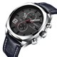 thumbnail image 5 of Reloj, Reloj de pulsera informal de negocios con movimiento de cronómetro de cuarzo para hombre Tomshoo Negro, 5 of 7