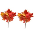 thumbnail image 2 of TOPRenddon 2-Pack Artificial Red Maple Leaves - Realistic Fall Decor Branches for Indoor/Outdoor | Faux Botanical Centerpiece for Thanksgiving & Autumn Home Decor, 2 of 6