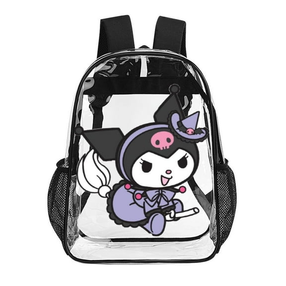 Kuromi And My Melody Clear Backpack Heavy Duty See Through Bookbag Transparent Bag for Colleges School Work Sport Travel