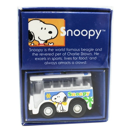 Snoopy and Woodstock Matching Character Mini Toy Bus Set (2pc)