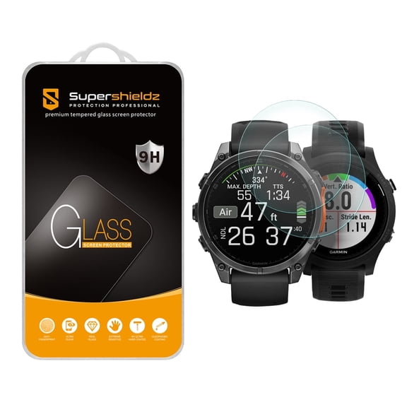 [2-Pack] Supershieldz for Garmin Fenix 8 / 8 Pro (Solar/Amoled) 47mm / Fenix E (47mm) / Garmin Forerunner 935 Tempered Glass Screen Protector, Anti-Scratch, Anti-Fingerprint, Bubble Free