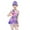 Purple, variant on RUTAYY Toddler Girl Swimsuit Summer Sleeveless Printing Swimwear Beach Ruffles Swimsuit Bikini Hat Set Beach Bathing Suit, Blue, 6-7 Years
