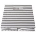 thumbnail image 2 of Contemporary Home Living Gray Cube Storage Bin with Pinstripe Design 11", 2 of 2
