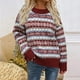 thumbnail image 2 of Suéter grueso de punto de manga larga con cuello redondo para mujer de otoño e invierno Pompotops  gfhjh15425, 2 of 4
