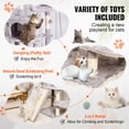thumbnail image 4 of KFFKFF Indoor Cat Climbing Frame, 68.5" Multi-Level Playhouse with Dual Kitty Condos, Sisal Posts, Hammocks, Elevated Lookouts, Activity Platforms, Ramp, and Play Balls, Light Grey, 4 of 9