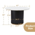 thumbnail image 6 of Luxury Faux Marble Top Column Base Dining Table Round Metal Frame in White for Kitchen Seats of 4, 6 of 6