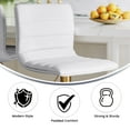 thumbnail image 4 of Flash Furniture Modern White Vinyl Adjustable Bar Stool with Back, Counter Height Swivel Stool with Gold Pedestal Base, Set of 2, 4 of 16