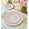 thumbnail image 5 of " OCCASIONS " 240 Plates Pack,(120 Guests) Extra Heavyweight Vintage Wedding Disposable / Reusable Plastic Plates 120 x 11'' Dinner +120 x 8.25'' Salad / Dessert Plate (Chateau Blush Pink), 5 of 7