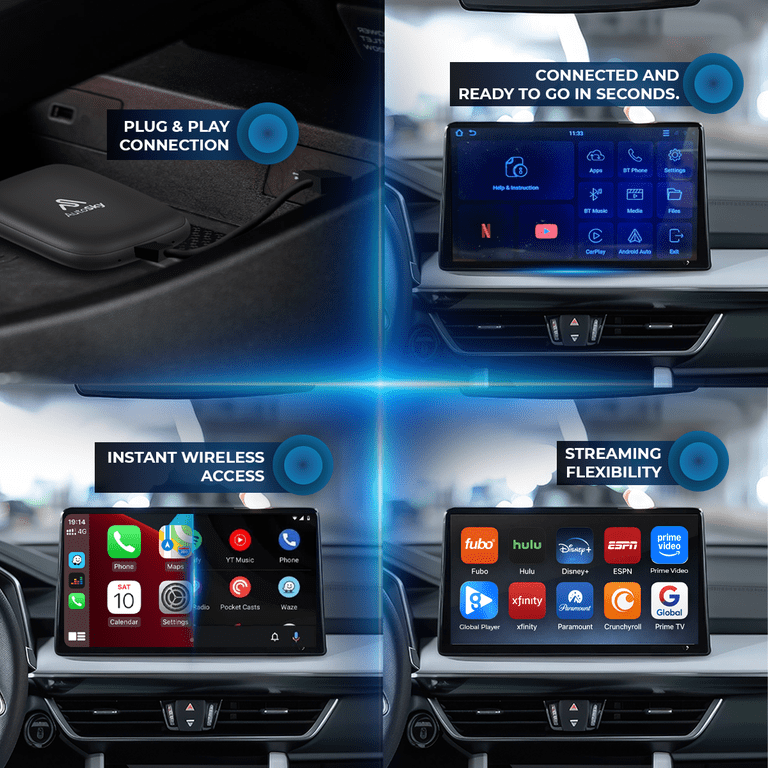 AutoSky, Wireless CarPlay and Android Auto Adapter, 41-110, Black