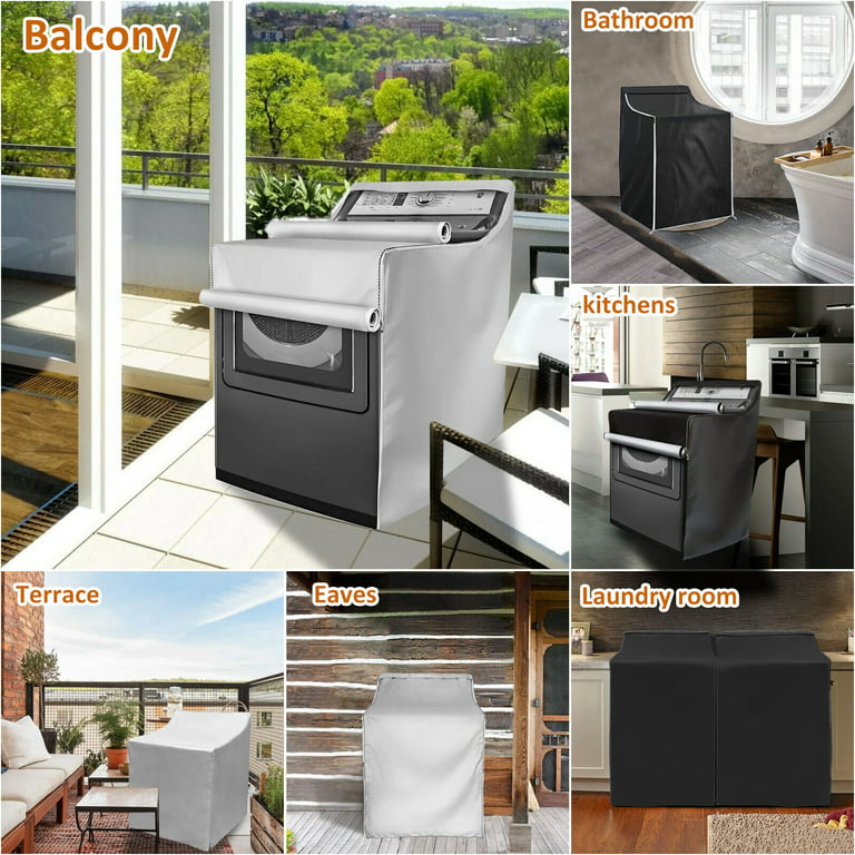 Thick Washing Machine Cover for Top Load and Front Load, Washer Dryer Cover  Waterproof and Dustproof with Smooth Zipper 