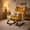 Yellow + Velvet, variant on Solid Wood Rocking Chair with Stain Resistant Fabric,36x26x36.5 Inches for Living Room, Nursery, Bedroom