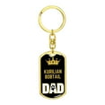 thumbnail image 4 of Kurilian Bobtail Cat Dad King Keychain Stainless Steel or 18k Gold, 4 of 10