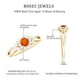 thumbnail image 5 of Rosec Jewels 5 MM Fire Opal Flower Engagement Ring with Diamond for Women, 18K Yellow Gold, US 4.50, 5 of 9