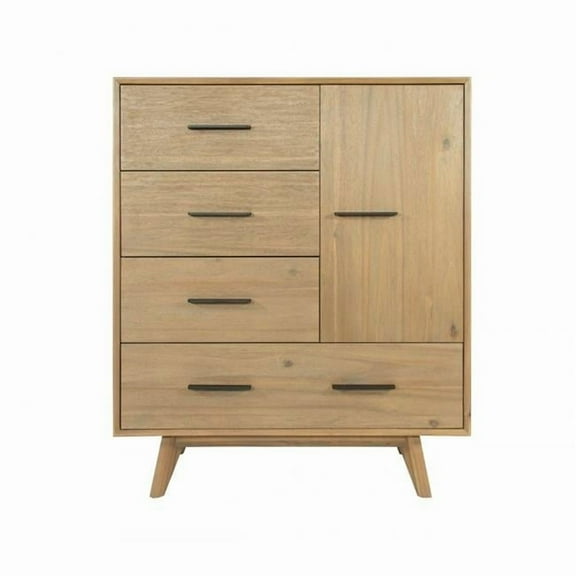 47 x 39 x 17 in. Walnut Solid Wood Four Drawers Gentlemans Chest