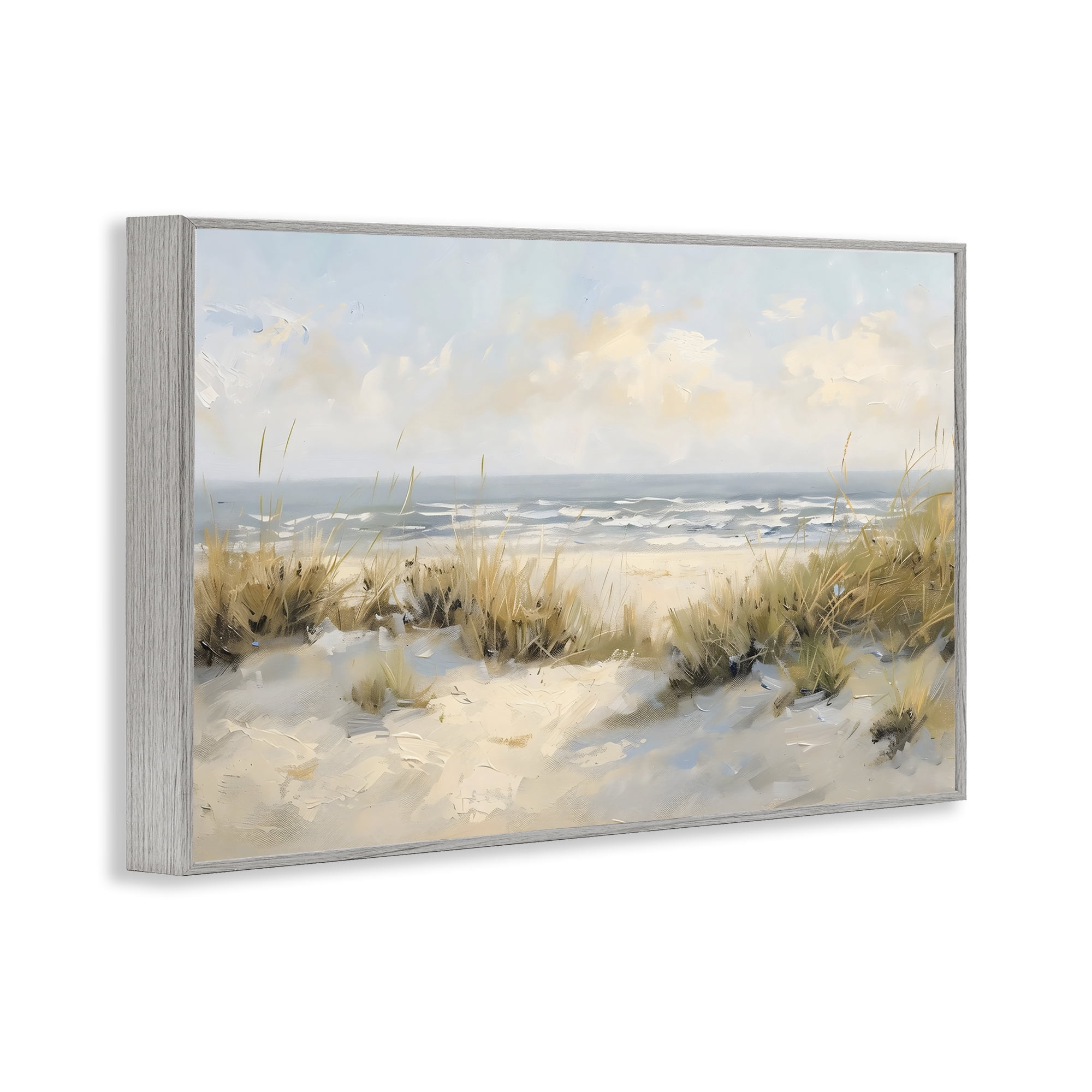 Stupell Industries Coastal Birds Over Dunes Gray Framed Giclee Art, design by Creative Studio