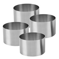 4 Pcs Stainless Steel Mousse Mold Circle Pastry Rings Crumpet Silver