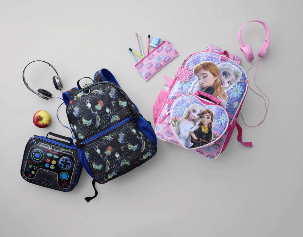 Disney Frozen Elsa and Anna Sequined Backpack Set with Lunch Bag, 6 Piece