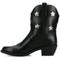 thumbnail image 2 of Journee Womens Underwood Western Star Detail Pointed Toe Cuban Heel Casual Comfort Ankle Booties, Widths Available, 2 of 9