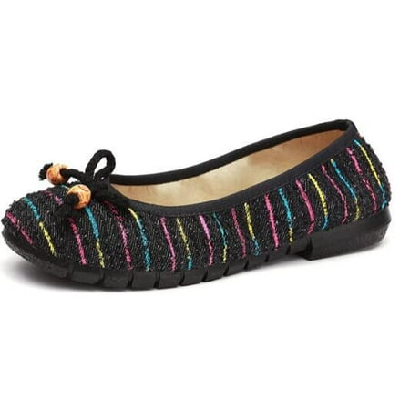 

Women s Ballet Flats Fashion Bow Dance Shoes Round Toe Loafers 6.5