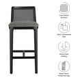 thumbnail image 3 of Bar Stool Chair Barstool, Gray, Fabric, Wood, Rattan, Bar Pub Cafe Bistro Dining Kitchen Hospitality Restaurant, Modern Contemporary, HB37096, 3 of 9