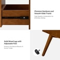 thumbnail image 3 of Modern End Table Charging Station Hidden 2 Drawers Wooden Table Living Room, Acorn, 3 of 7