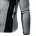 thumbnail image 3 of Zylarhe Men's Autumn And Winter Plus Velvet Slim Stitching Jacket Casual Hooded Sweater Mens Hooded Sweater, 3 of 6