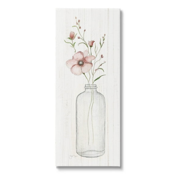 Pink Flower Buds Vase Arrangement Botanical & Floral Graphic Art Gallery Wrapped Canvas Print Wall Art