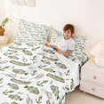 thumbnail image 4 of Manfei Watercolor Bass Fish King Sheets, Fishing Gear Bedding, White Green, 4 Pieces, 1 Flat Sheet, 1 Fitted Sheet and 2 Pillowcases, 4 of 6