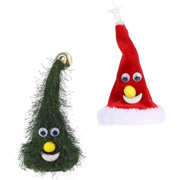 2 Pcs Singing and Dancing Christmas Hat Electric Swing Moving